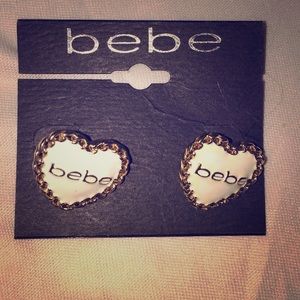 Bebe heart earrings